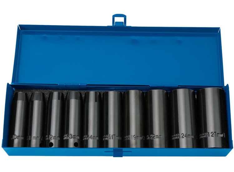 Draper 38369 1/2" Sq. Dr. HI-TORQ&amp;#174; Metric Deep Impact Socket Set (10 Piece)