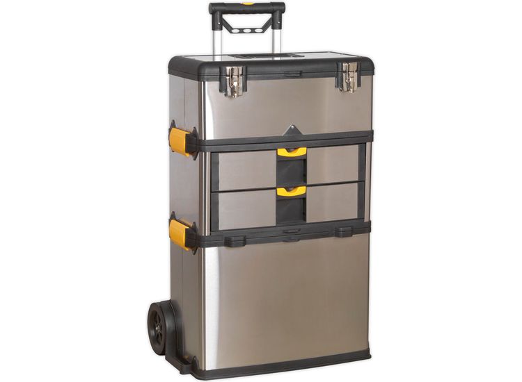 Sealey AP855 Mobile Stainless Steel/Composite Toolbox - 3 Compartment