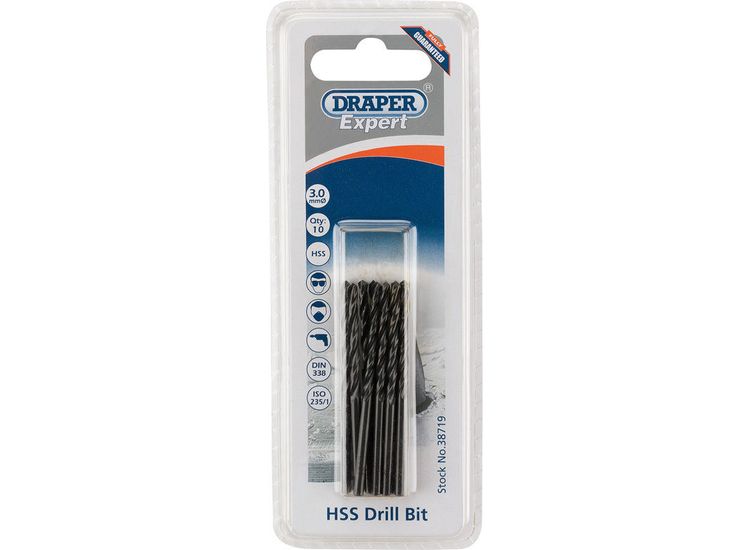 Draper 38719 3.0mm HSS Drills Card Of 10