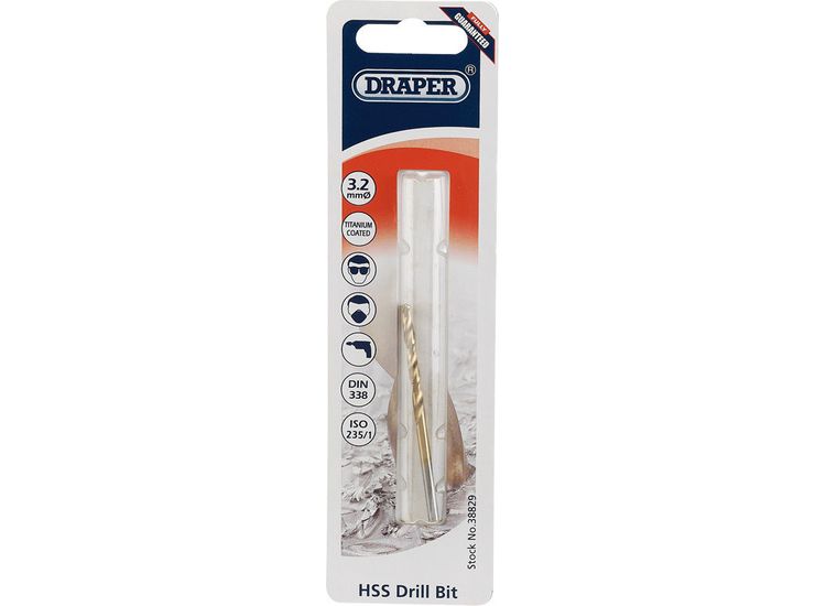 Draper 38829 3.2mm HSS Titanium Drill Bit