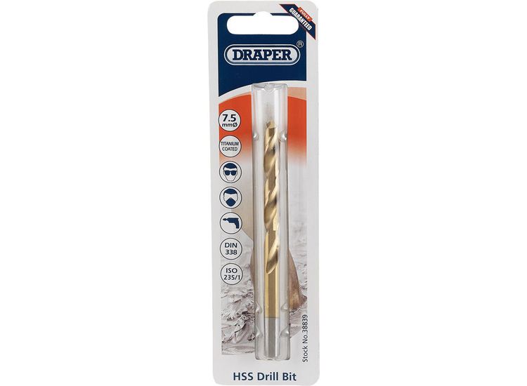 Draper 38839 7.5mm HSS Titanium Drill Bit