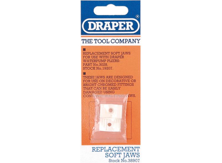 Draper 38907 Spare Set Of Soft Jaws For 19207 Waterpump Pliers