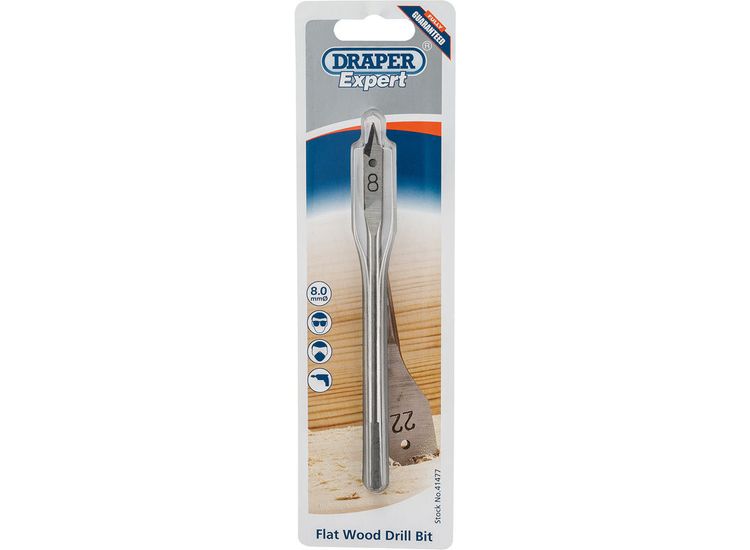 Draper 41477 8.0mm Flat Wood Bit