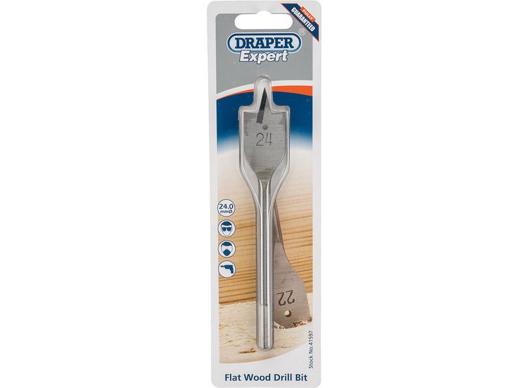 Draper 41597 24.0mm Flat Wood Bit