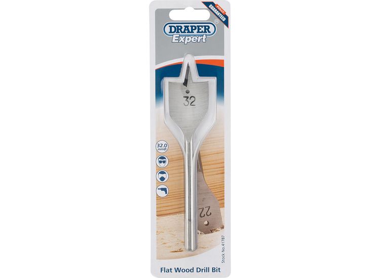 Draper 41787 32.0mm Flat Wood Bit