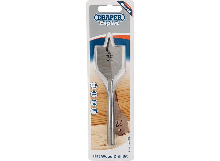 Draper 41788 35.0mm Flat Wood Bit