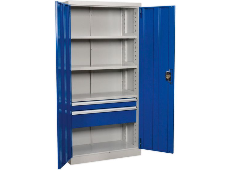 Sealey APICCOMBO2 Industrial Cabinet 2 Drawer 3 Shelf 1800mm