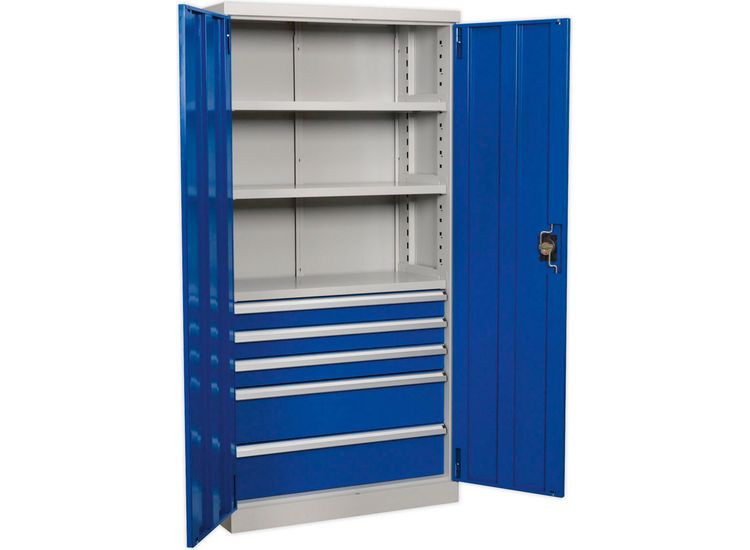 Sealey APICCOMBO5 Industrial Cabinet 5 Drawer 3 Shelf 1800mm