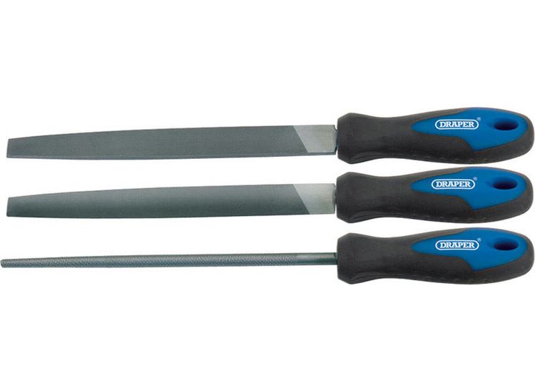 Draper 44963 200mm Soft Grip Engineers File Set (3 Piece)