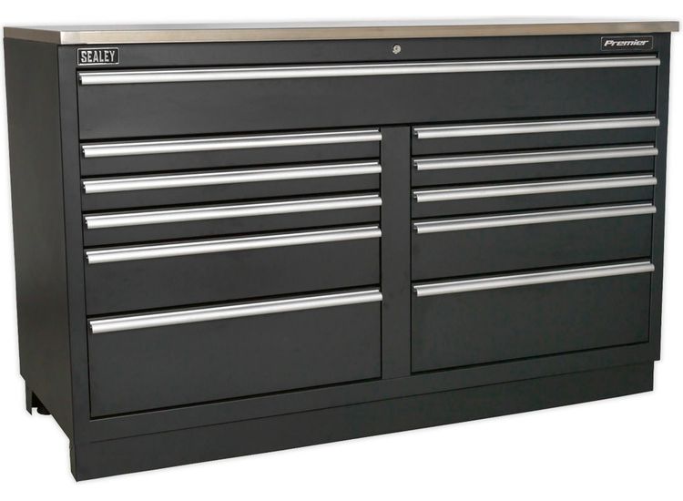 Sealey APMS04 Modular Floor Cabinet 11 Drawer 1550mm Heavy-Duty