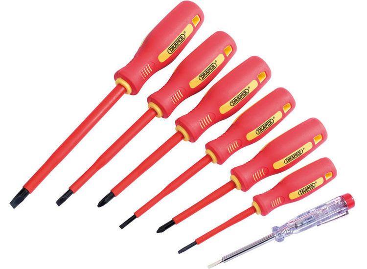 Draper 46540 Fully Insulated Screwdriver Set with Mains Tester (7 Piece)