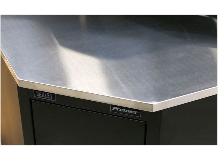 Sealey APMS19 Stainless Steel Corner Worktop 930mm