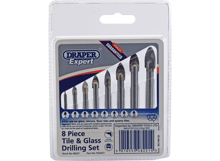 Draper 48221 Tile and Glass Drilling Set (8 Piece)