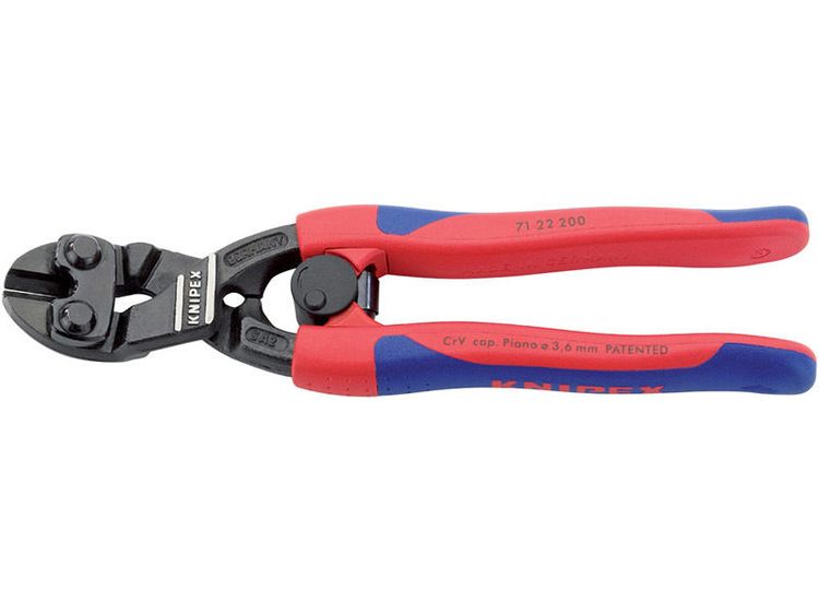 Draper 49189 Knipex 71 22 200SB 200mm Cobolt&amp;#174; Compact 20&amp;deg; Angled Head Bolt Cutters with Sprung Handles