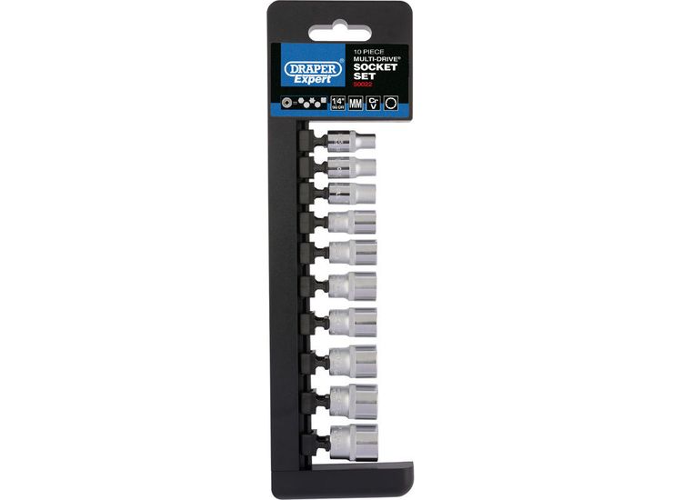 Draper 50022 1/4" Sq. Dr. Metric Multi-Drive&amp;#174; Socket Set (10 Piece)
