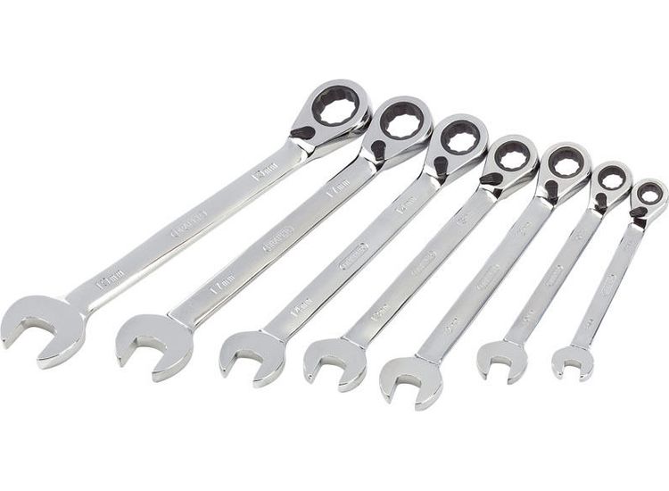 Draper 51179 Metric Ratcheting Combination Spanner Set (7 Piece)