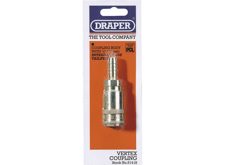 Draper 51418 3/8" Bore Verte x Air Line Coupling with Tailpiece