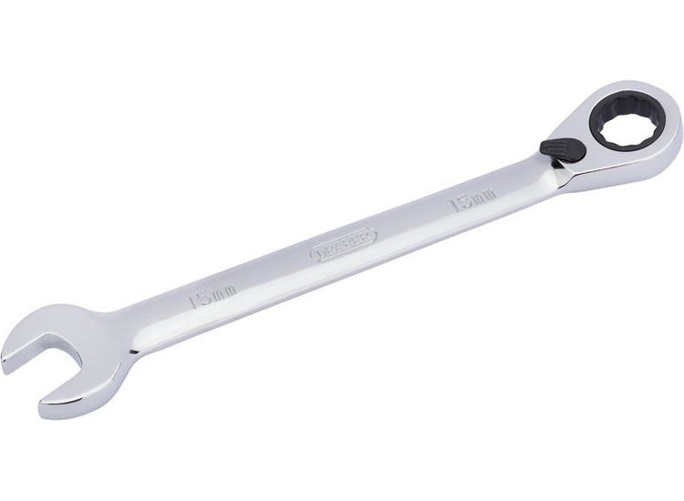 Draper 52003 15mm Hi-Torq&amp;#174; Metric Reversible Ratcheting Combination Spanner