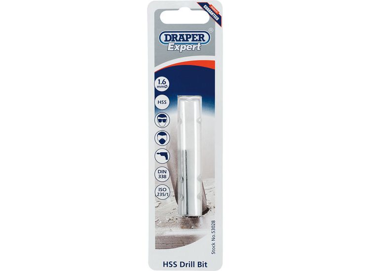 Draper Expert 53028 1.6mm HSS Twist Drill for 2 x 0.4 Taps