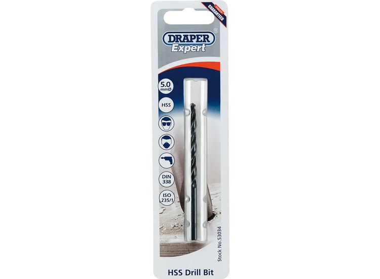 Draper 53034 5.0mm HSS Twist Drill for 6 x 1.0 Taps