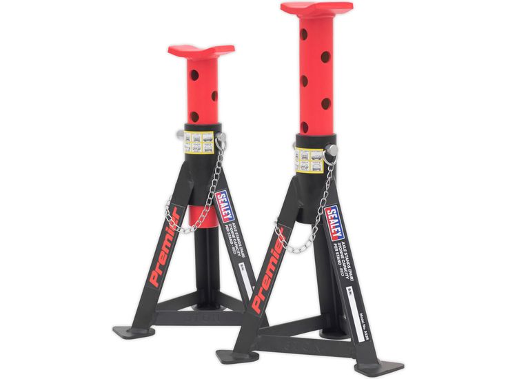 Sealey AS3R Axle Stands (Pair) 3tonne Capacity per Stand - Red
