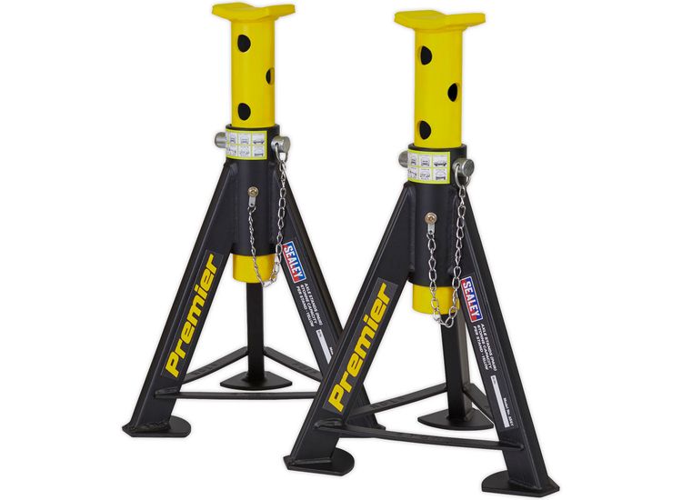 Sealey AS6Y Axle Stands (Pair) 6tonne Capacity per Stand - Yellow