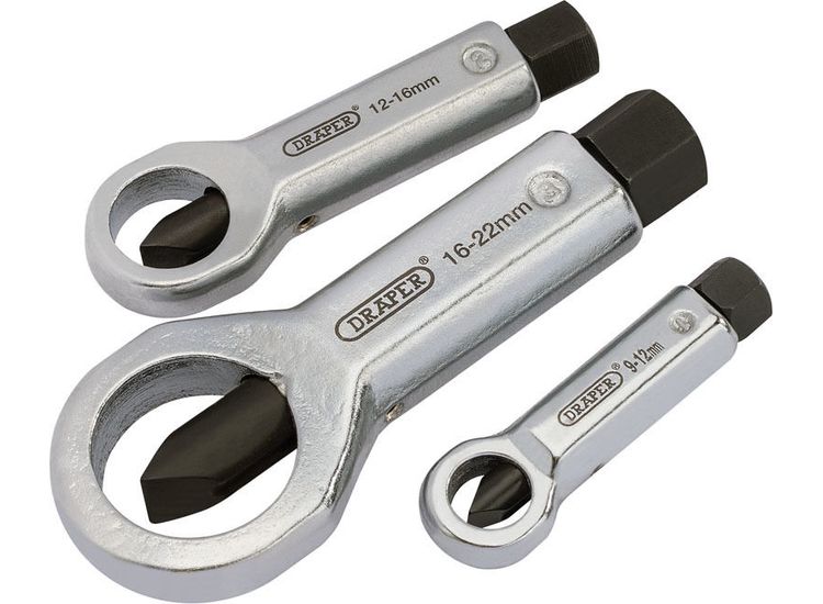 Draper 55108 9mm - 22mm Capacity Nut Splitter Set (3 Piece)