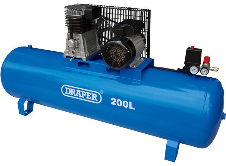 Draper 55313 200L Stationary Belt-Driven Air Compressor (2.2kW)
