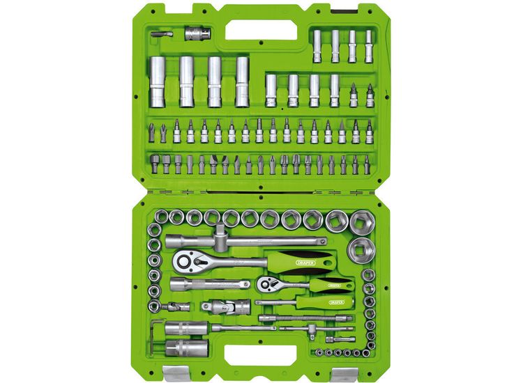 Draper 55318 1/4" and 1/2" Sq. Dr. Metric Tool Kit (100 Piece)