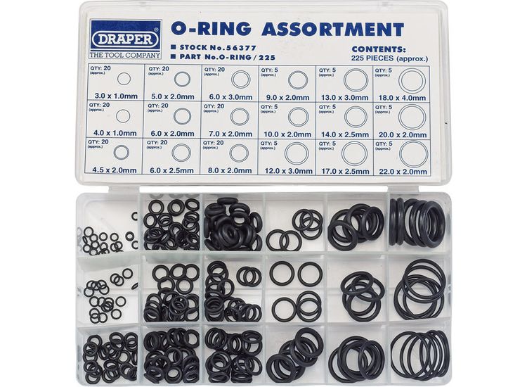 Draper 56377 O Ring Assortment (225 Piece)