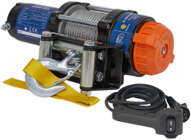 Sealey ATV1135 ATV/Quad Recovery Winch 1135kg (2500lb) Line Pull 12V