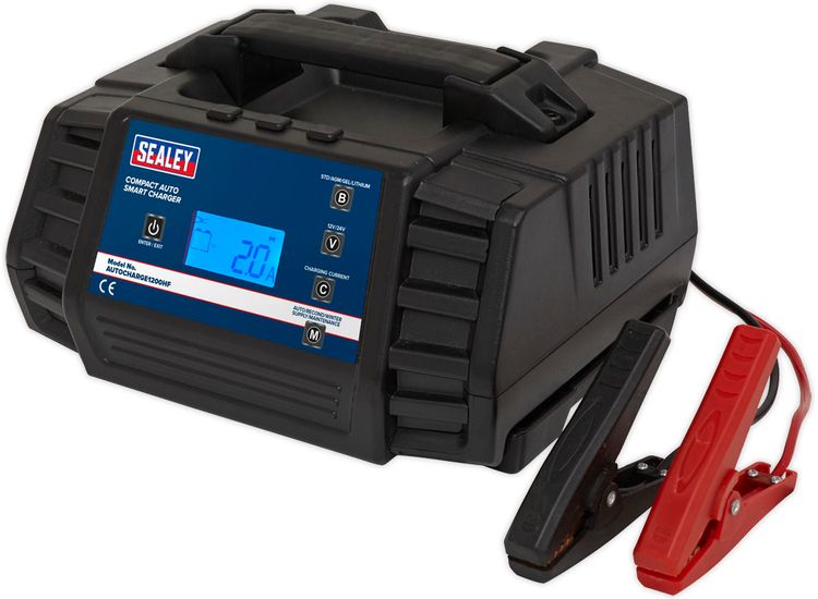 Sealey AUTOCHARGE1200HF Compact Auto Smart Charger 12A 9-Cycle 12/24V - Lithium