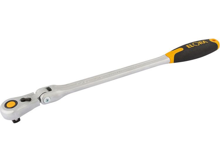 Elora 58752 430mm 1/2" Sq. Dr. Quick Release Soft Grip Ratchet with Flexible Head