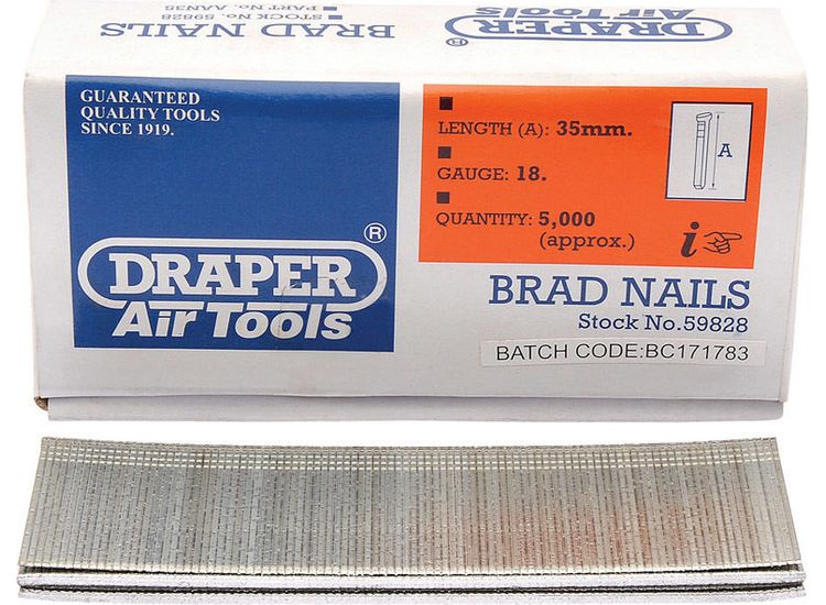 Draper 59828 35mm Brad Nails (5000)