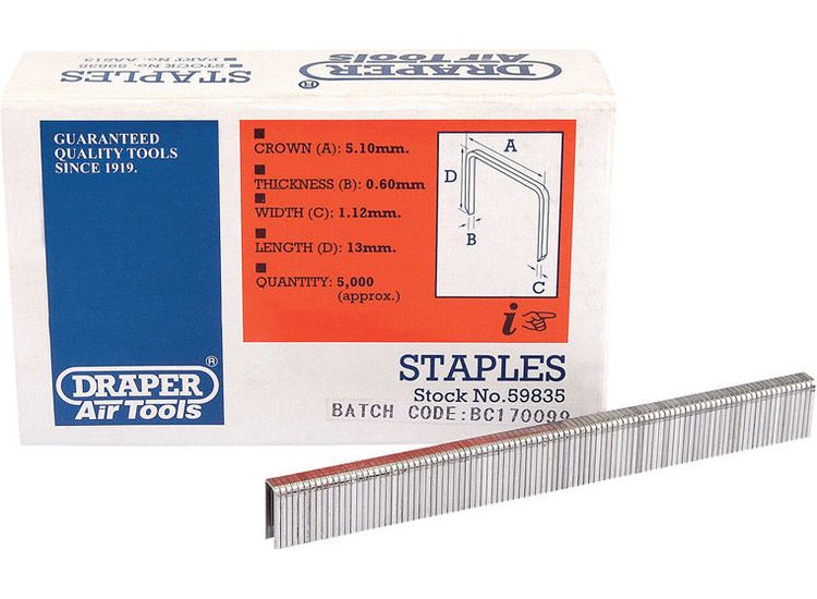 Draper 59835 13mm Staples (5000)