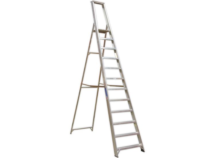 Sealey AXL12 Aluminium Step Ladder 12-Tread Industrial BS 2037/1