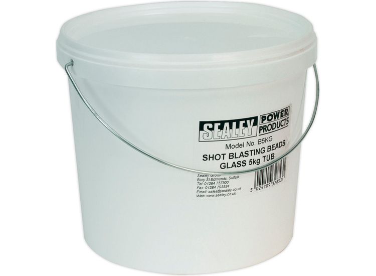 Sealey B5KG Shot Blasting Beads Glass 5kg Plastic Tub