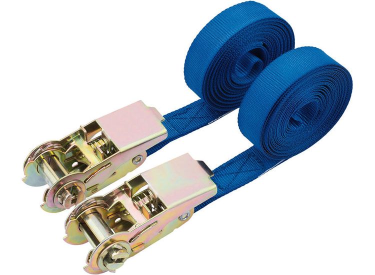 Draper 60966 250kg Ratcheting Tie Down Strap Sets (4.5M x 25mm) (2 Piece)