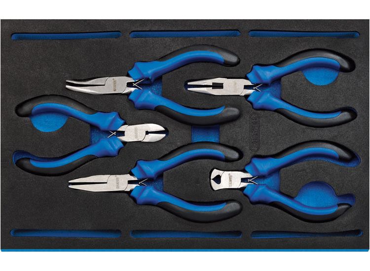 Draper 63215 Precision Plier Set in 1/4 Drawer EVA Insert Tray (5 Piece)