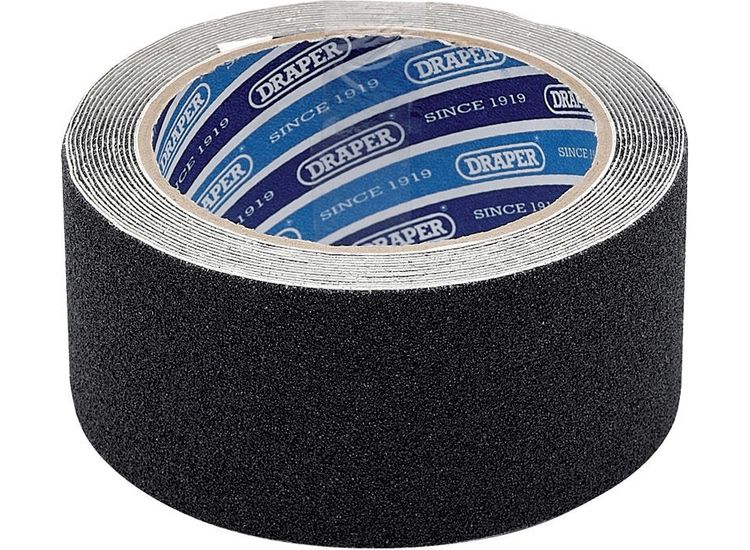 Draper 63384 3.7M x 50mm Black Heavy Duty Safety Grip Tape Roll