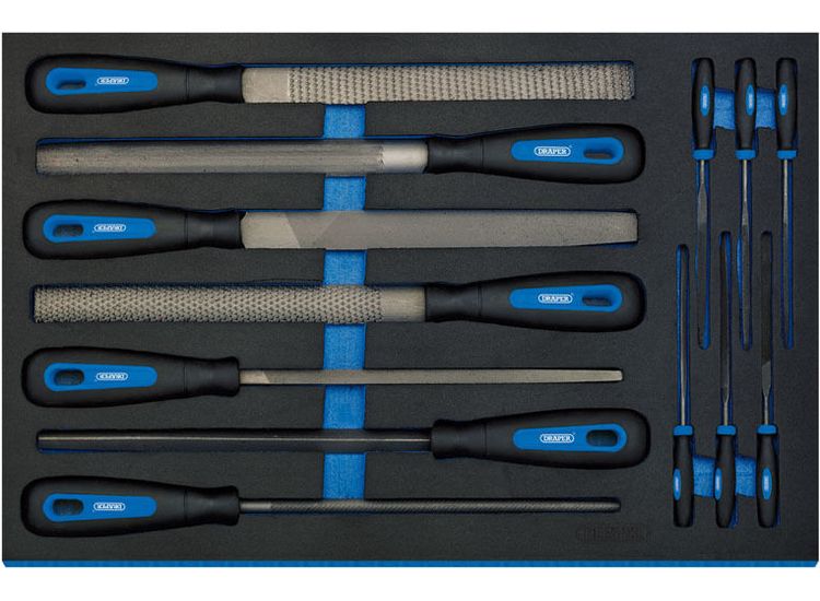 Draper 63513 Hand File Set in 3/4 Drawer EVA Insert Tray (13 Piece)