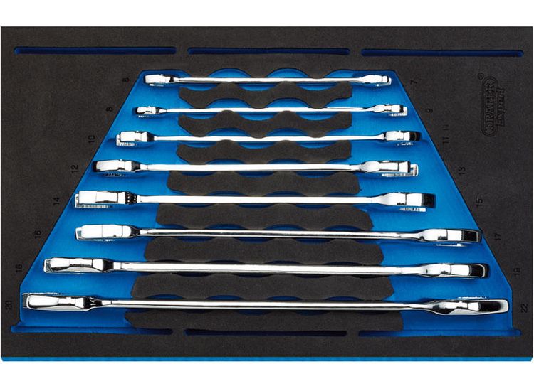Draper 63524 Open Ended Spanner Set in 1/4 Drawer EVA Insert Tray (8 Piece)