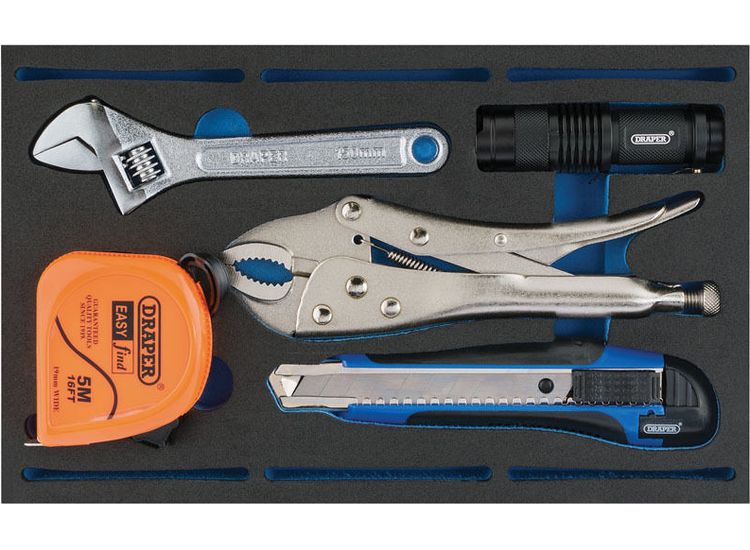 Draper 63543 Tool Kit in 1/4 Drawer EVA Insert Tray (5 Piece)