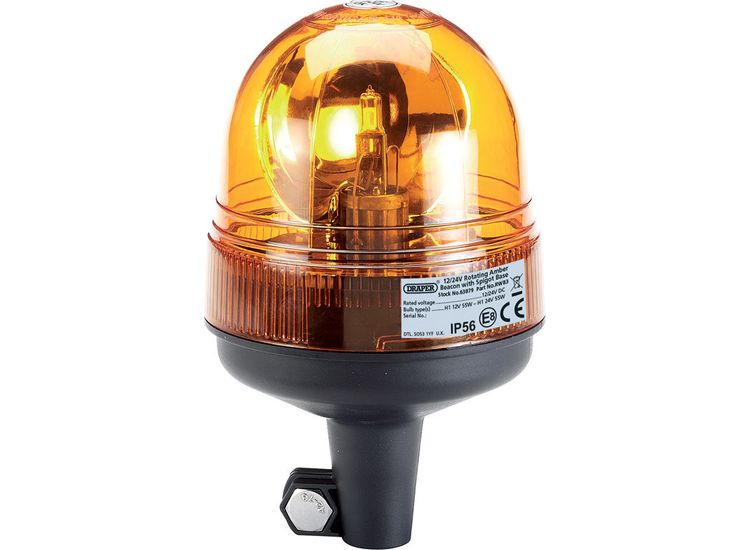Draper 63879 12/24V Spigot Base Rotating Beacon