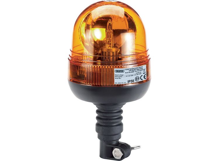 Draper 63880 12/24V Flexible Spigot Base Rotating Beacon