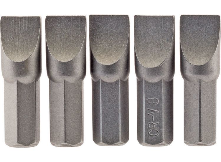 Draper 64013 8.0mm 1/4" Hex Plain Slot Insert Bit 25mm Long x 5