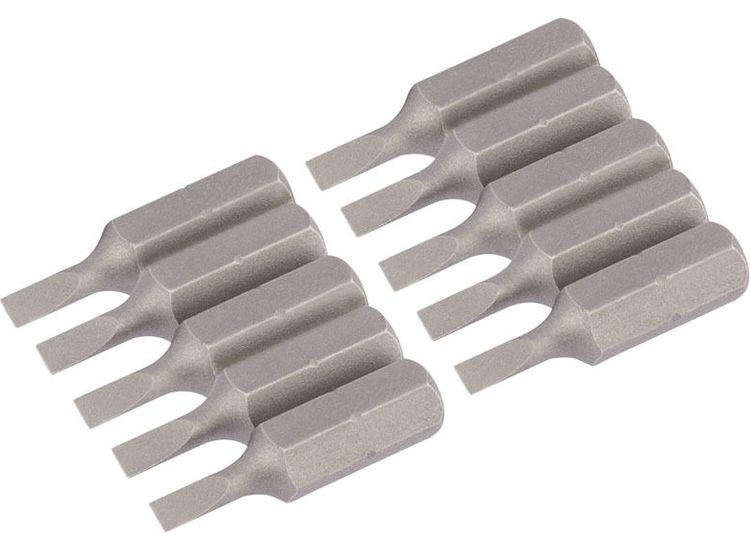 Draper 64024 3mm 1/4" Hex Plain Slot Insert Bit 25mm Long x 10