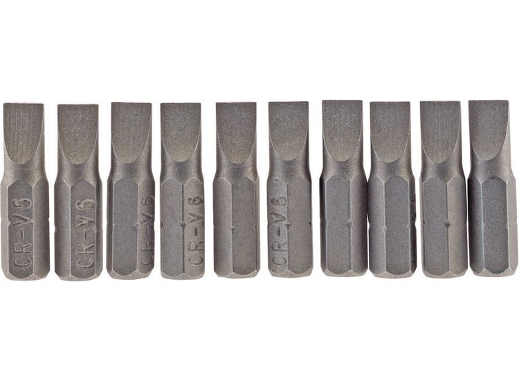 Draper 64031 6mm 1/4" Hex Plain Slot Insert Bit 25mm Long x 10