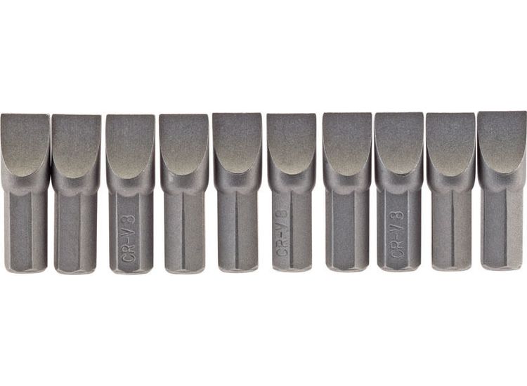 Draper 64046 8mm 1/4" Hex Plain Slot Insert Bit 25mm Long x 10