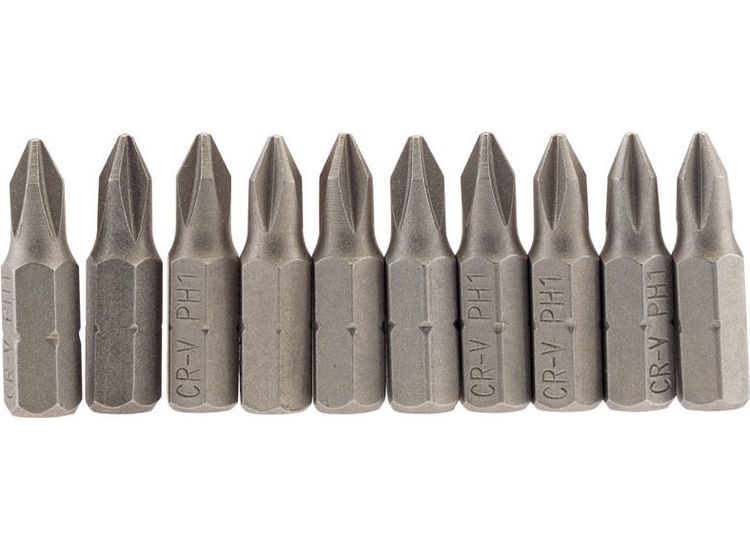 Draper 64060 No.1 1/4" Hex Cross Slot Insert Bit 25mm Long x 10